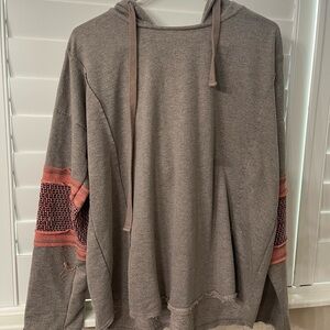 Cozy Gray Hoodie with Red Accents